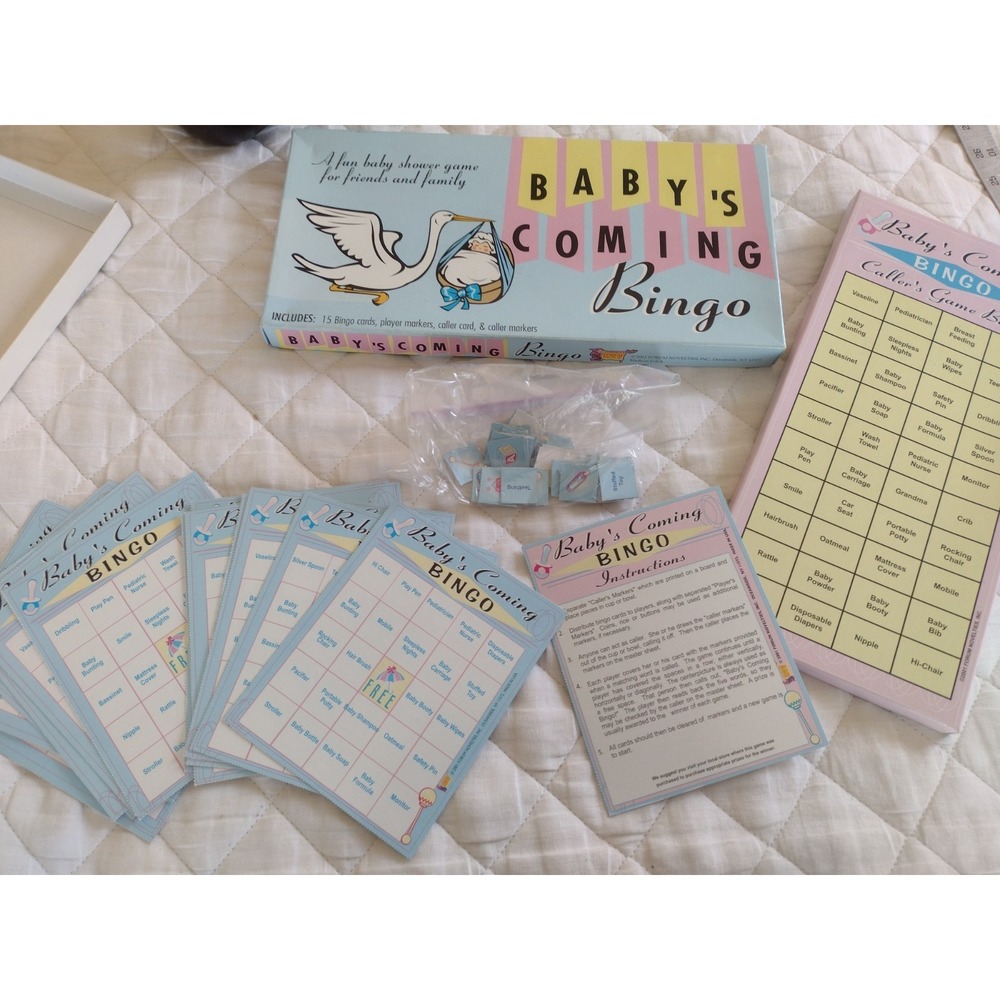 Y2k Baby's Coming Bingo Shower Game For Up To 15 Players Vtg Retro